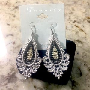 Silver w/beads earrings